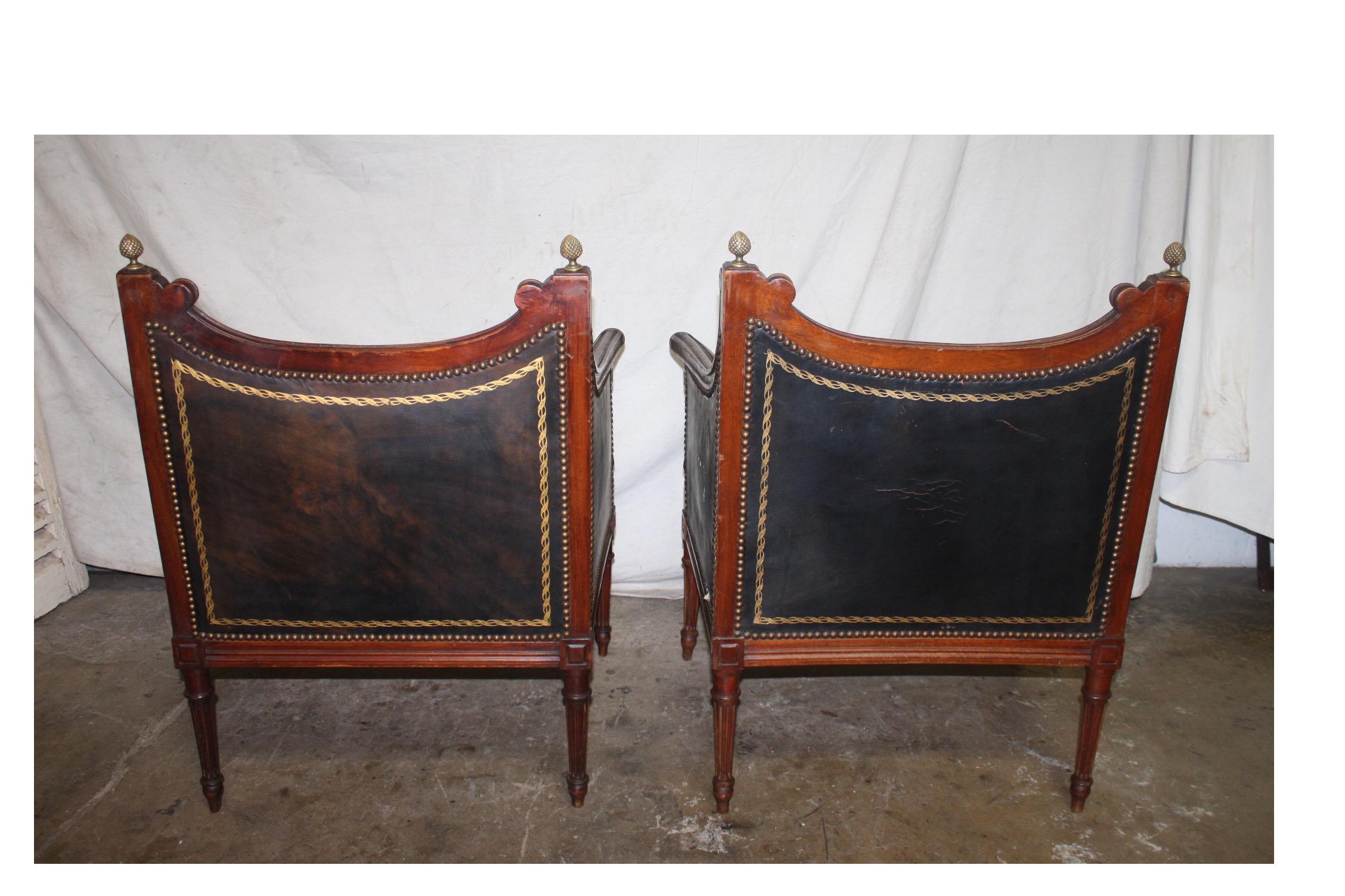 French 19th Century Pair of Bergère Chairs 2