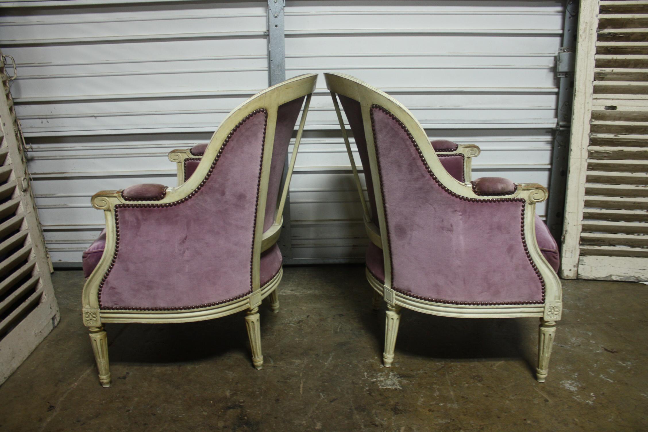 French 19th Century Pair of Bergere Chairs 3