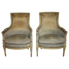 French 19th Century Pair of Bergere Chairs