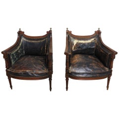 French 19th Century Pair of Bergère Chairs