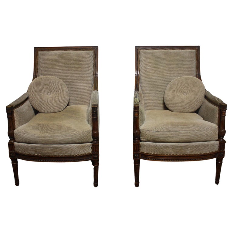 French, 19th Century, Pair of Bergere Chairs For Sale at 1stDibs