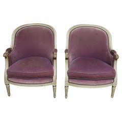 French 19th Century Pair of Bergere Chairs