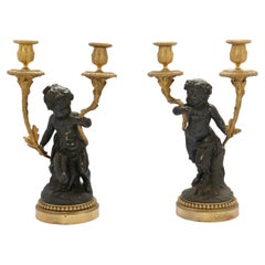 French 19th Century Pair of Candelabras by Alfred-Emmanuel Beurdeley 