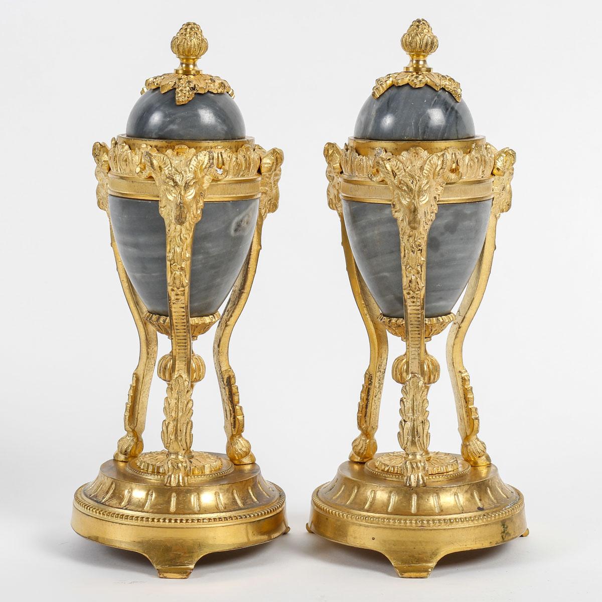 Louis XVI French 19th Century Pair of Cassolettes Convertible in Candlesticks