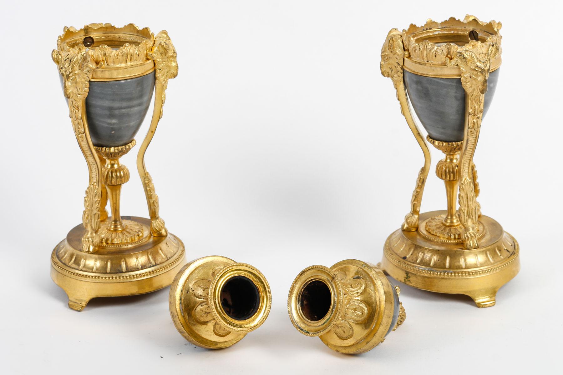 French 19th Century Pair of Cassolettes Convertible in Candlesticks In Good Condition In Saint-Ouen, FR