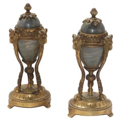 French 19th Century Pair of Cassolettes Convertible in Candlesticks
