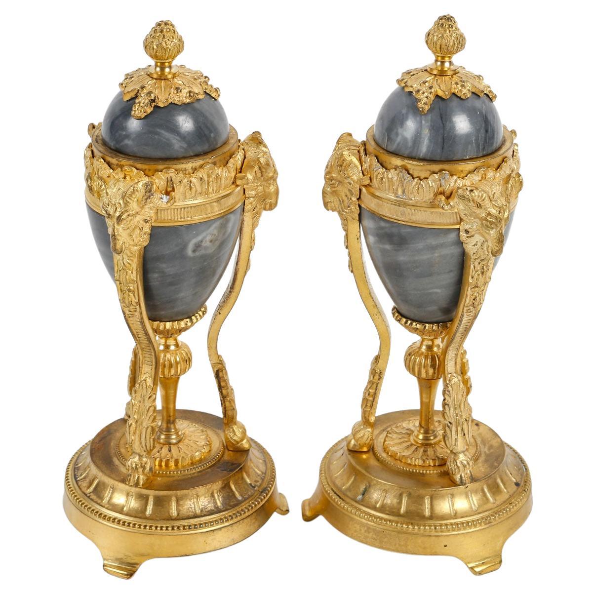 French 19th Century Pair of Cassolettes Convertible in Candlesticks