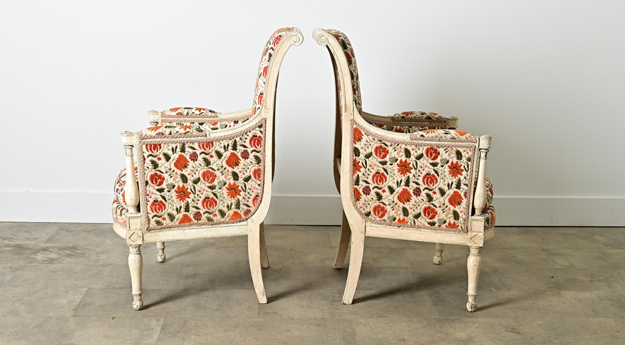 Paire de Bergeres Directoire françaises du 19ème siècle en vente 4
