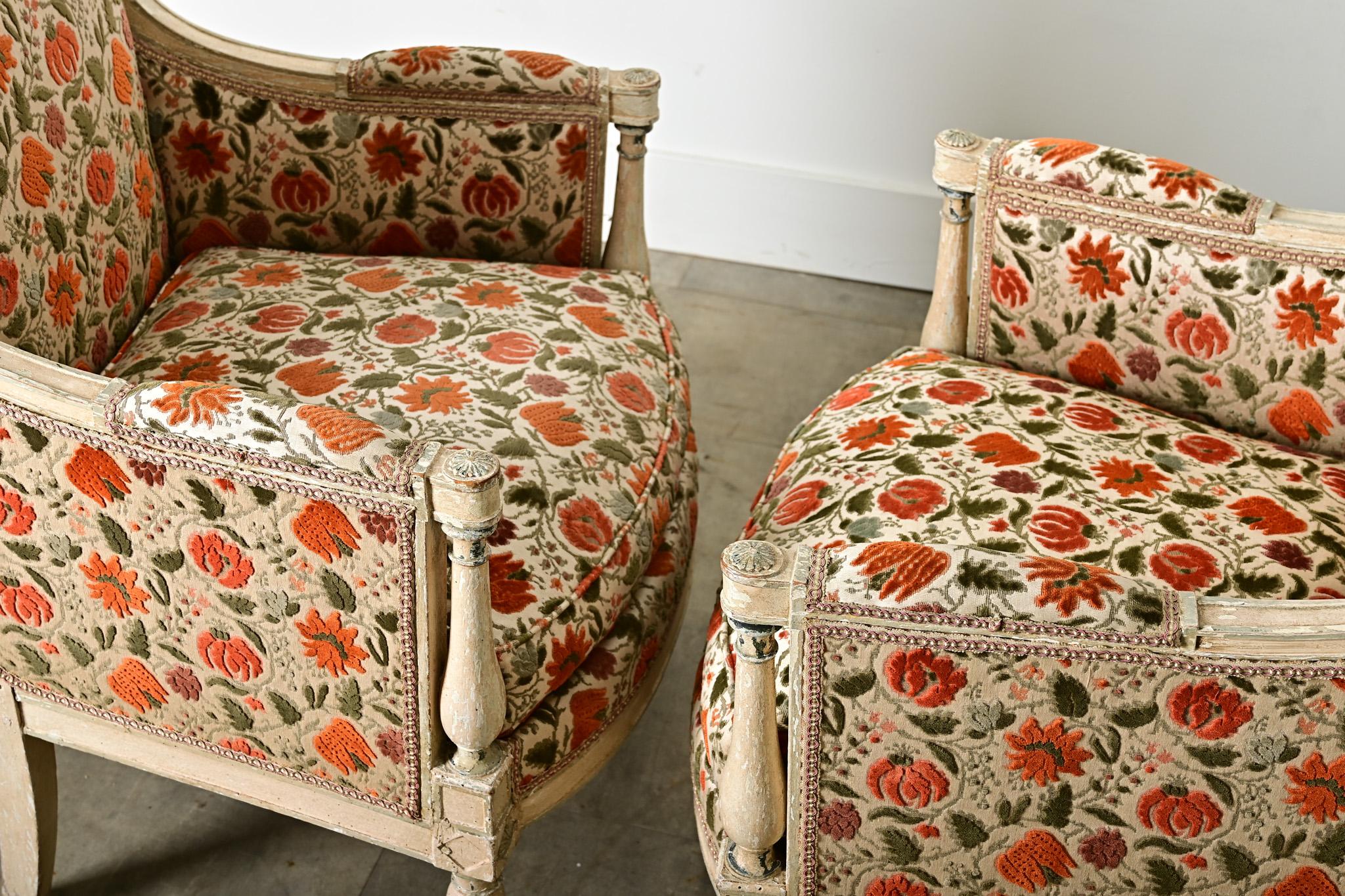 Paire de Bergeres Directoire françaises du 19ème siècle en vente 6
