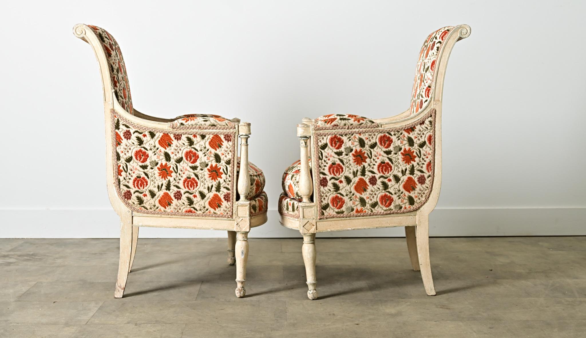 XIXe siècle Paire de Bergeres Directoire françaises du 19ème siècle en vente