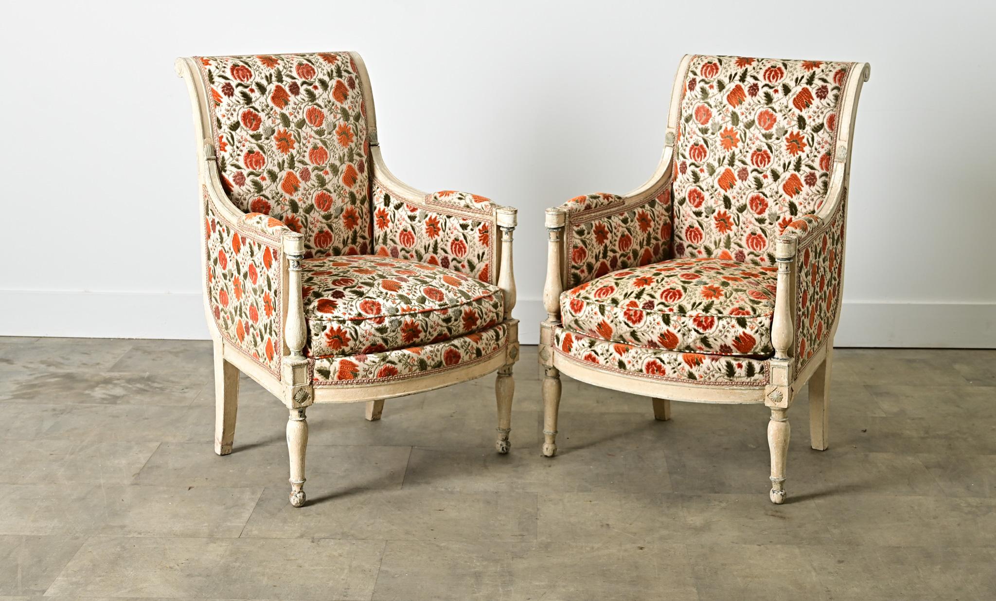 Paire de Bergeres Directoire françaises du 19ème siècle en vente 2