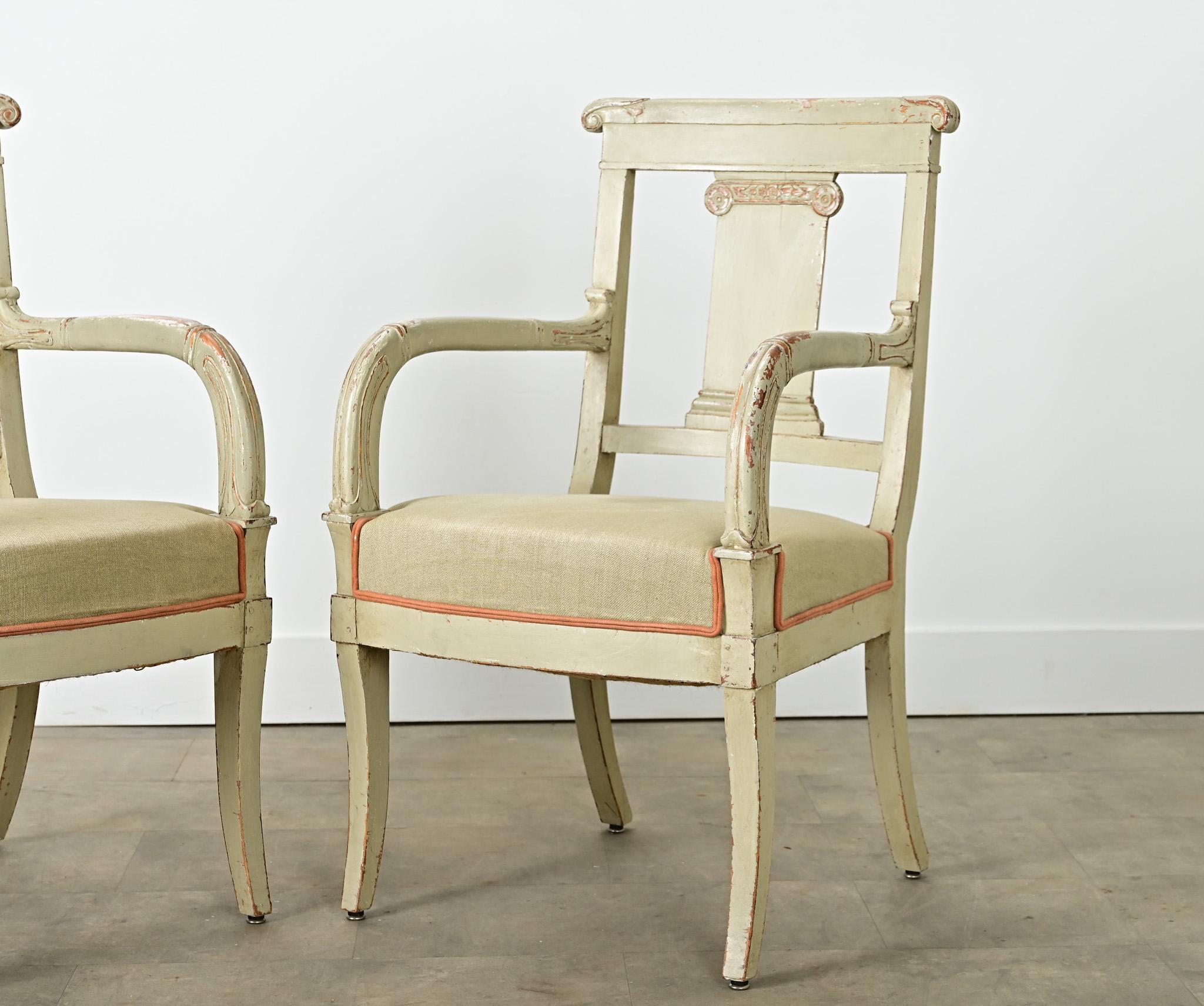 Französisch 19. Jahrhundert Paar Directoire Fauteuils im Angebot 12