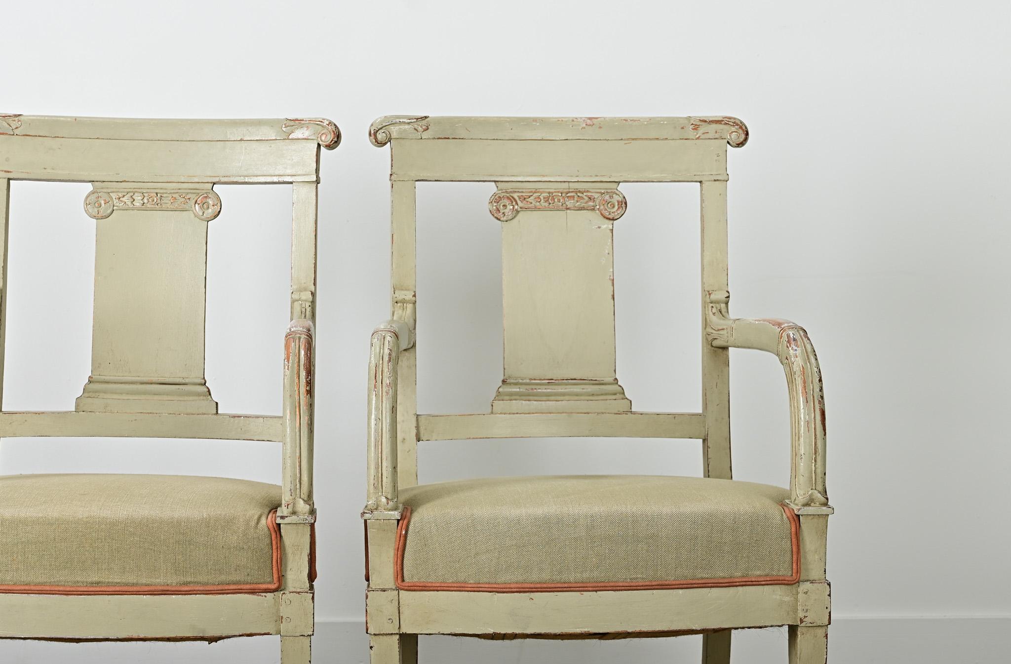 Französisch 19. Jahrhundert Paar Directoire Fauteuils im Zustand „Gut“ im Angebot in Baton Rouge, LA