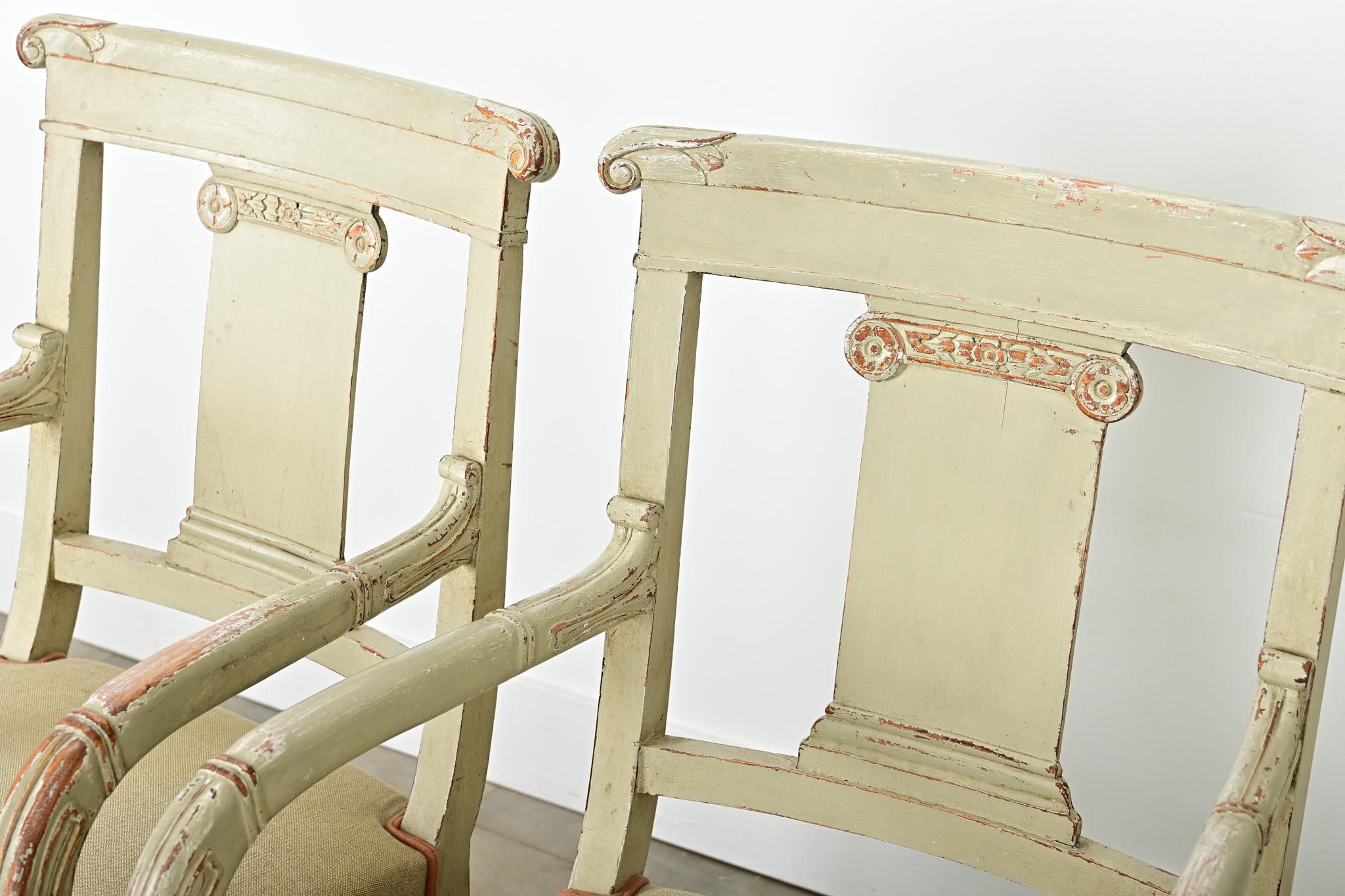 Französisch 19. Jahrhundert Paar Directoire Fauteuils im Angebot 2