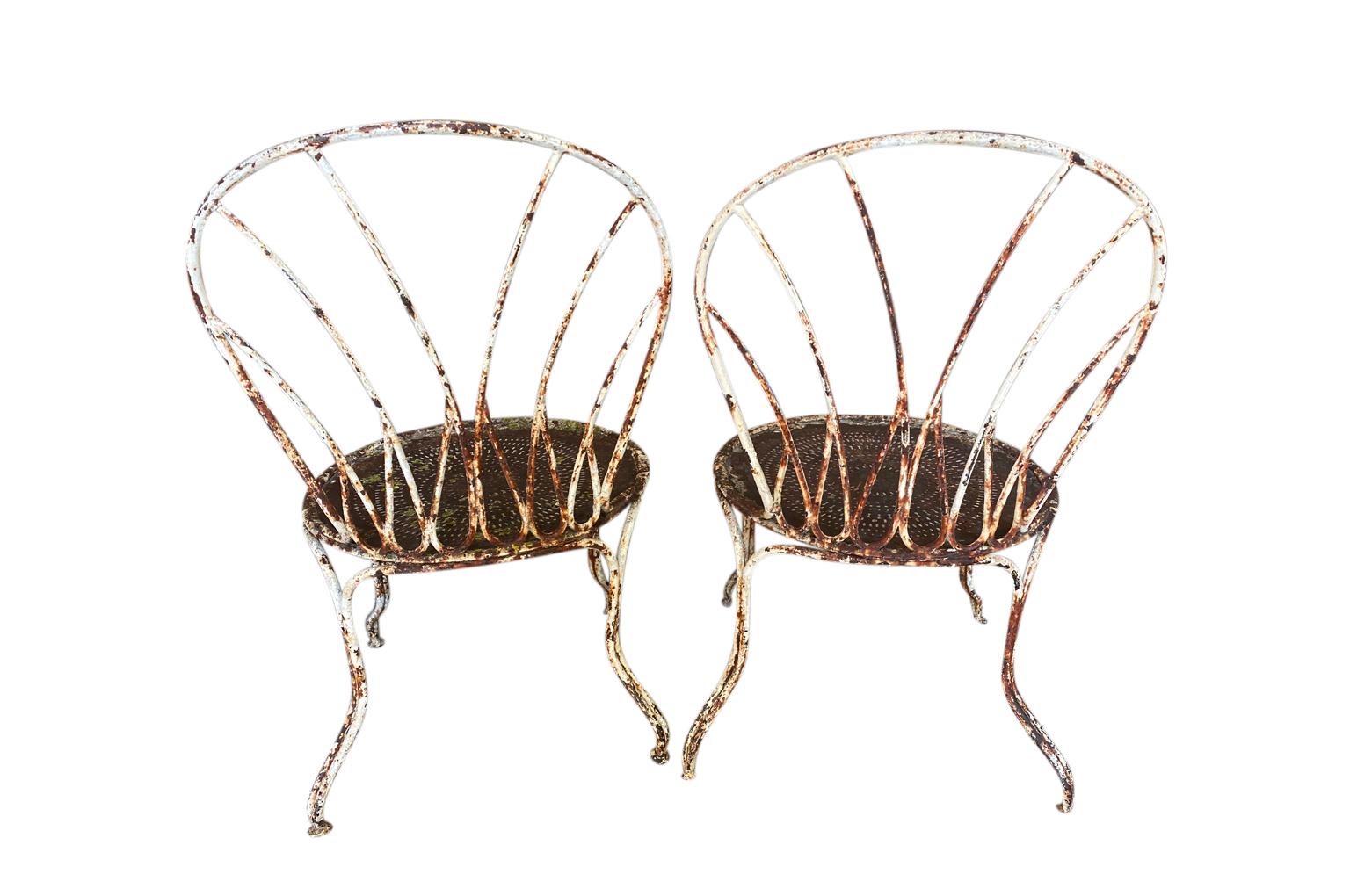 French 19th Century Pair of Garden Chairs 1