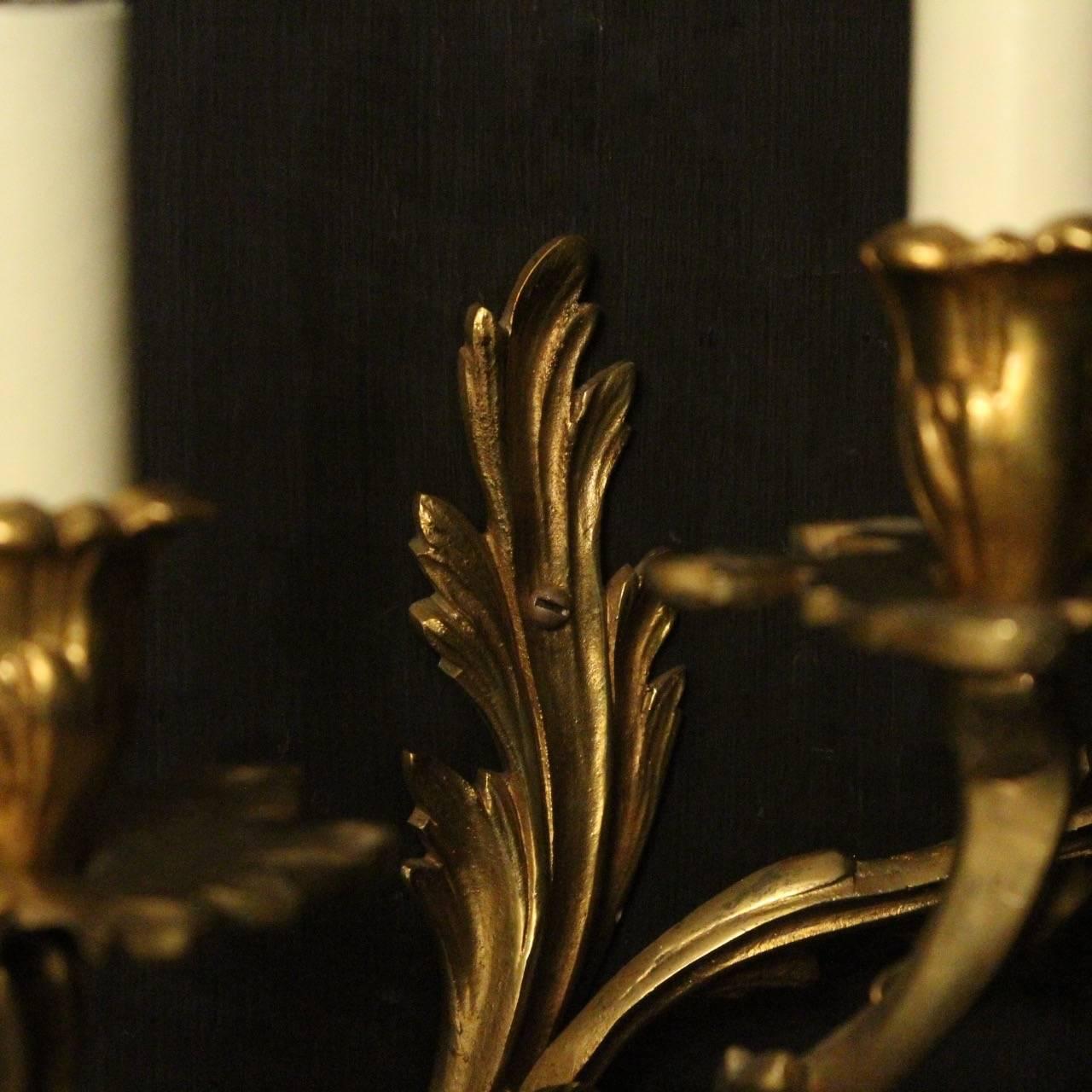 French 19th Century Pair of Gilded Antique Wall Sconces In Good Condition In Chester, GB