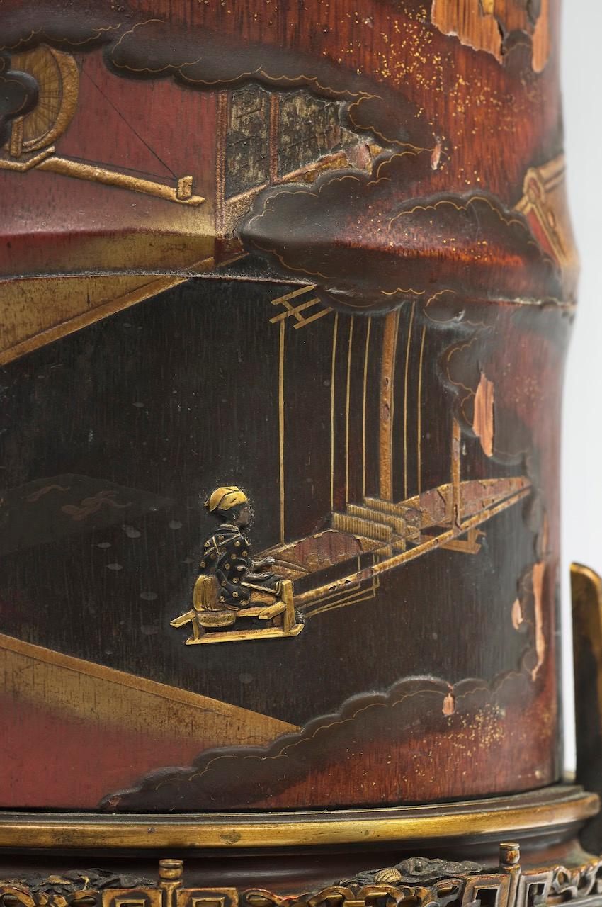 Paar lackierte Bamboos Japonisme-Vasen des 19. Jahrhunderts, 19. Jahrhundert im Angebot 3