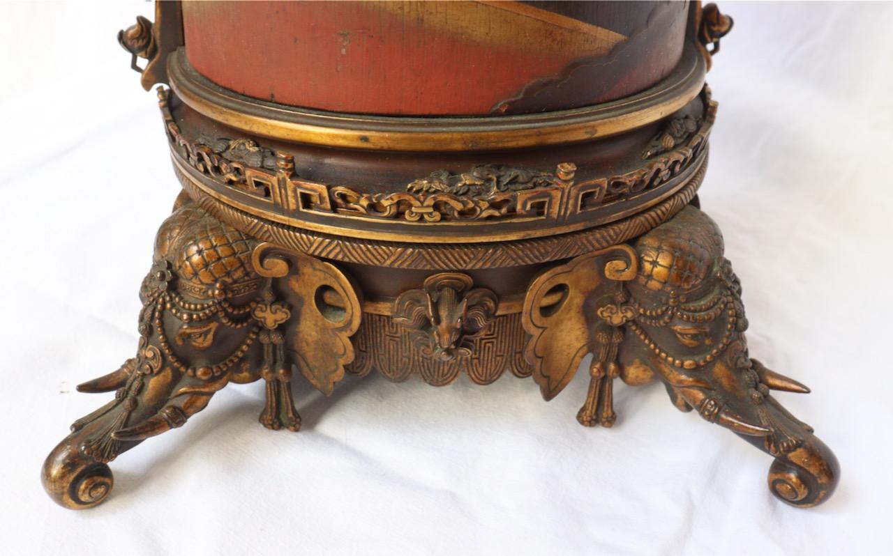 French 19th Century Pair of Lacquered Bamboos Japonisme Vases 8