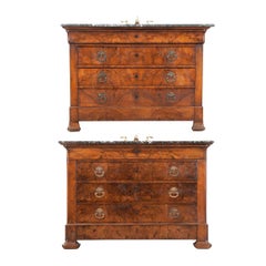 French 19th Century Pair of Louis Philippe Commode / Vanities