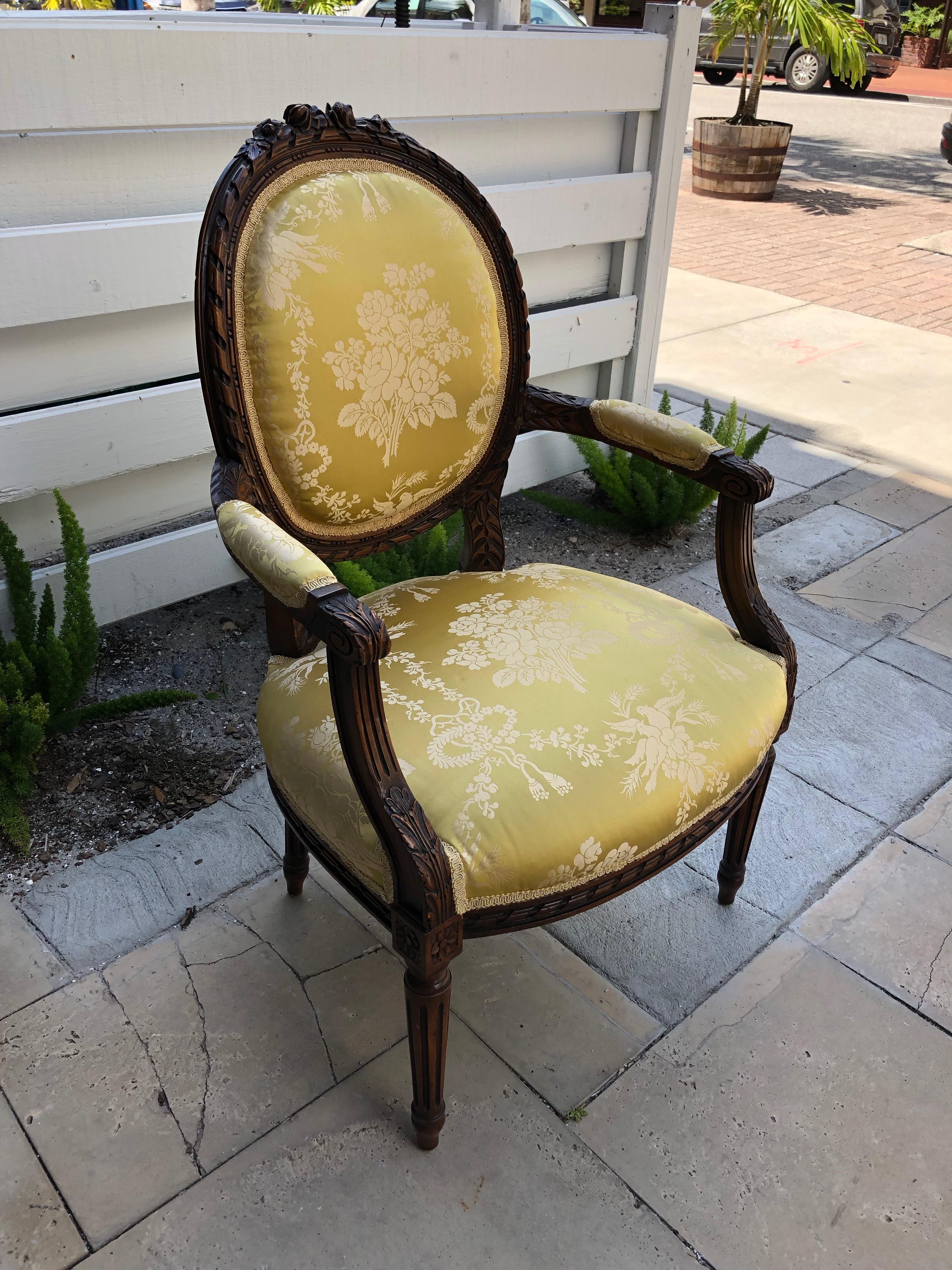 French 19th Century Pair of Louis XVI Armchairs/Bergere Chairs 1