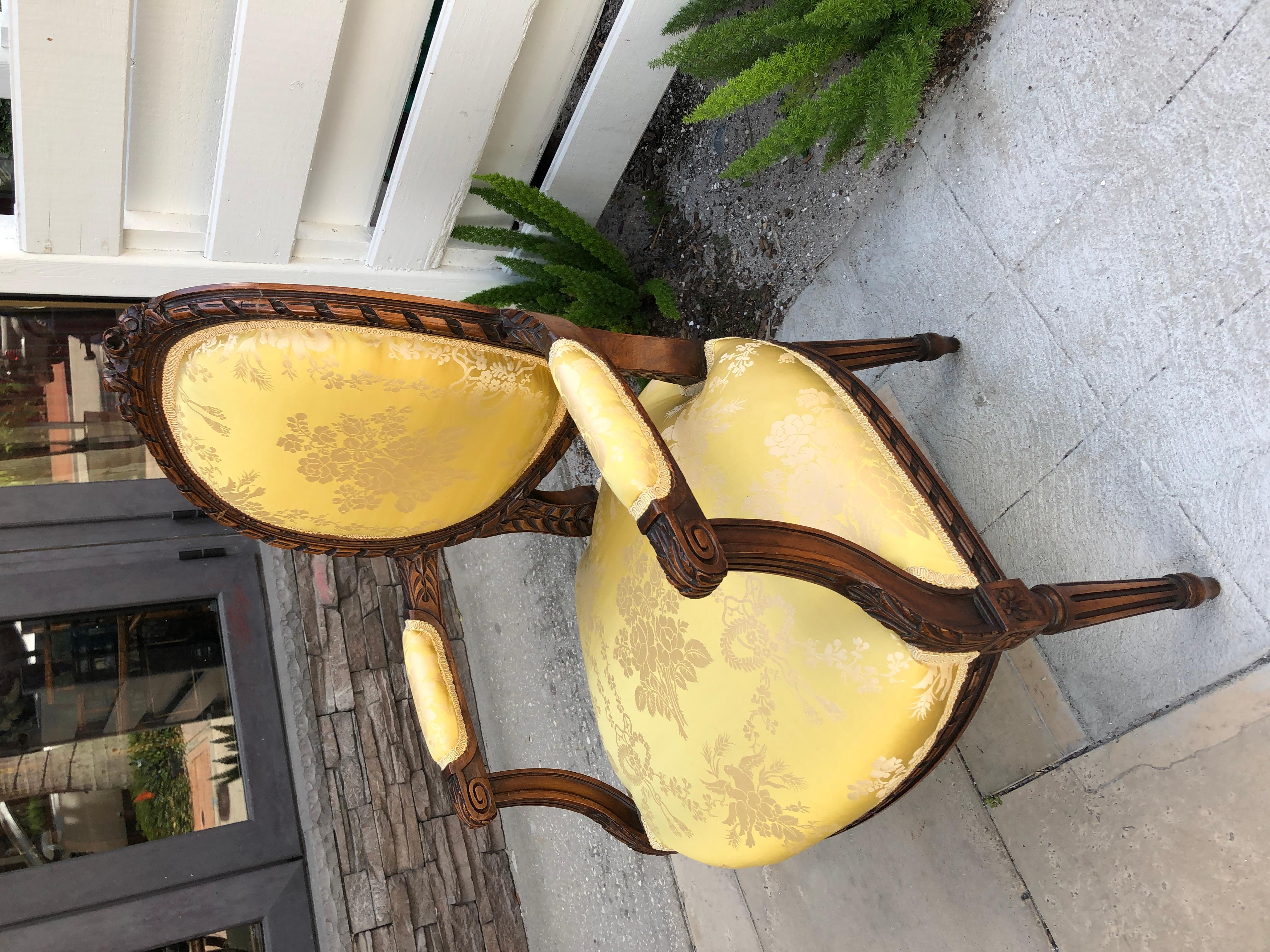 French 19th Century Pair of Louis XVI Armchairs/Bergere Chairs 2