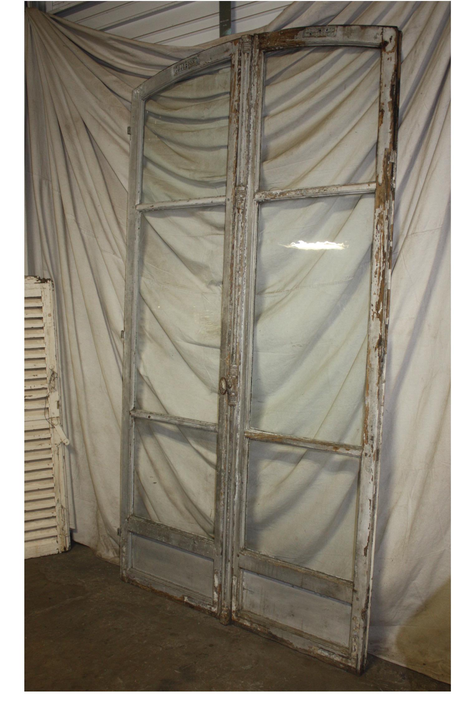 French 19th Century Pair of Painted Doors In Good Condition In Stockbridge, GA