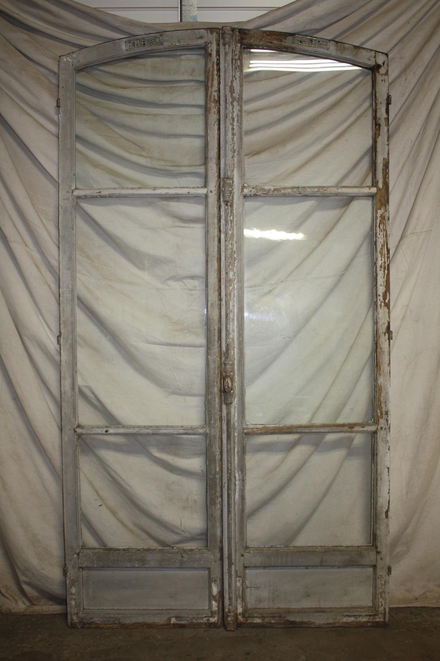French 19th Century Pair of Painted Doors 5