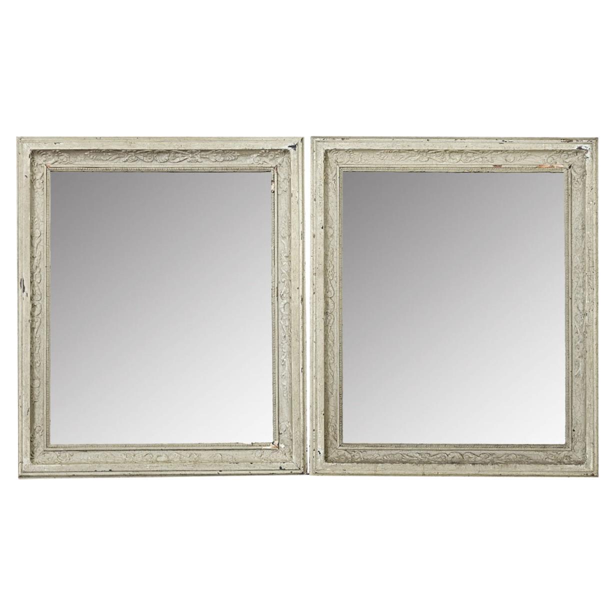 Paire de miroirs peints français du 19ème siècle