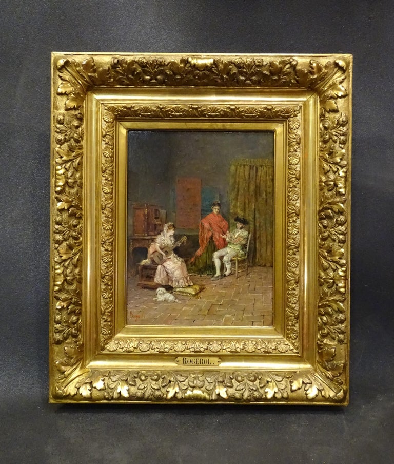 French 19th Century Pair of Paintings, Oil on Canvas For Sale 9