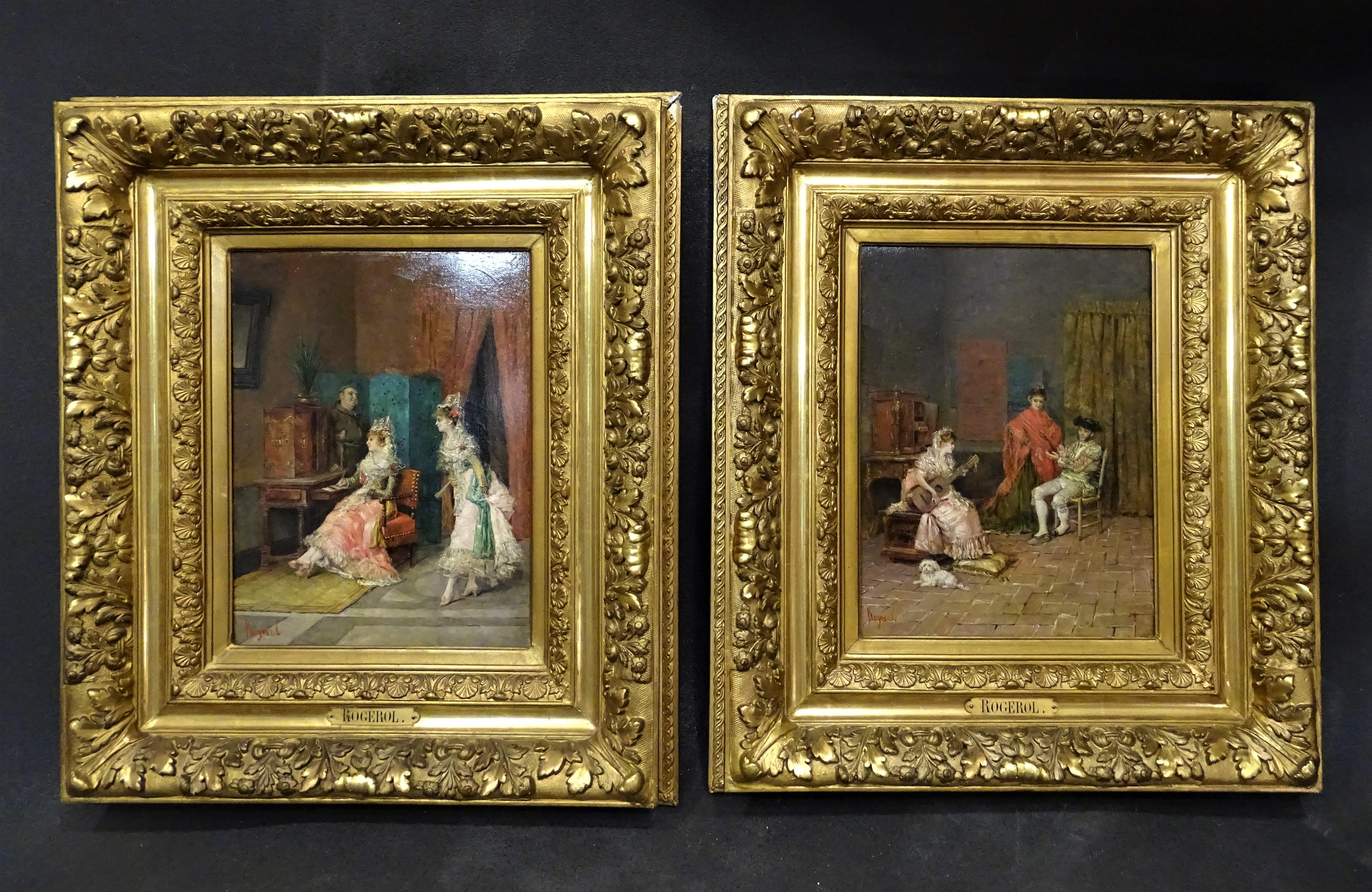 French 19th Century Pair of Paintings, Oil on Canvas 11