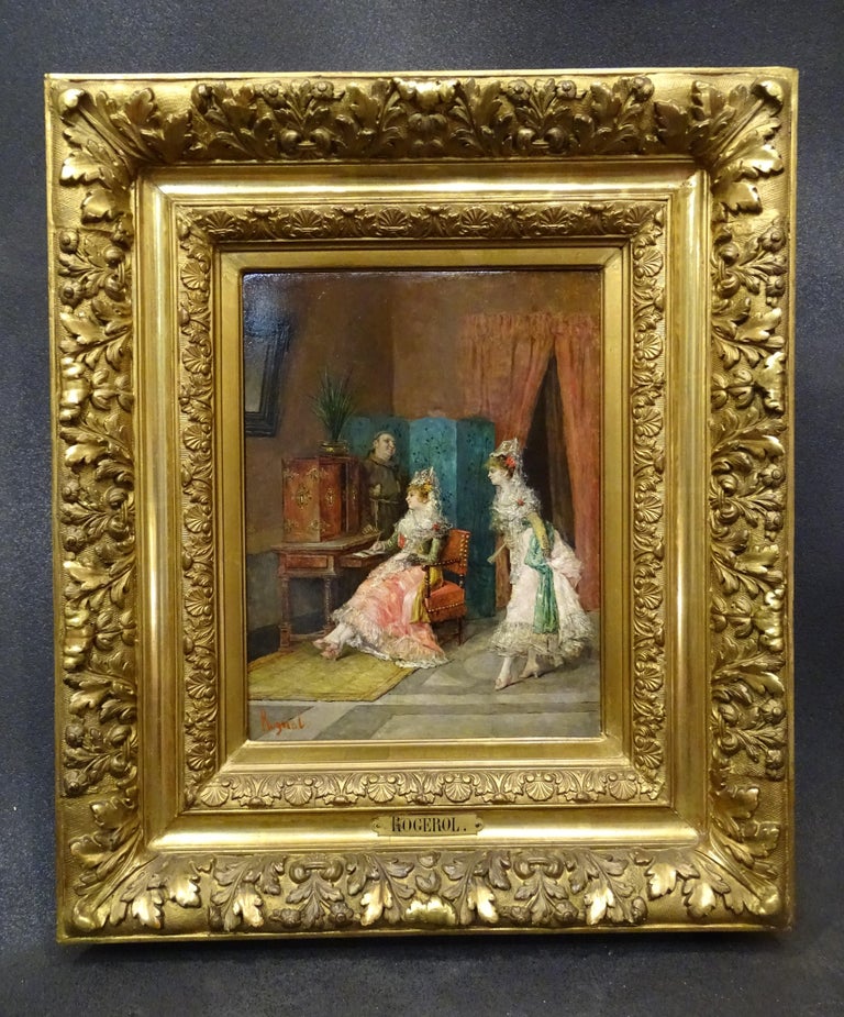 French 19th Century Pair of Paintings, Oil on Canvas For Sale 2