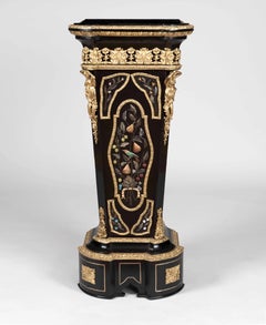 French 19th Century Pair of Pietra Dura Pedestals in the Manner of Befort Fils