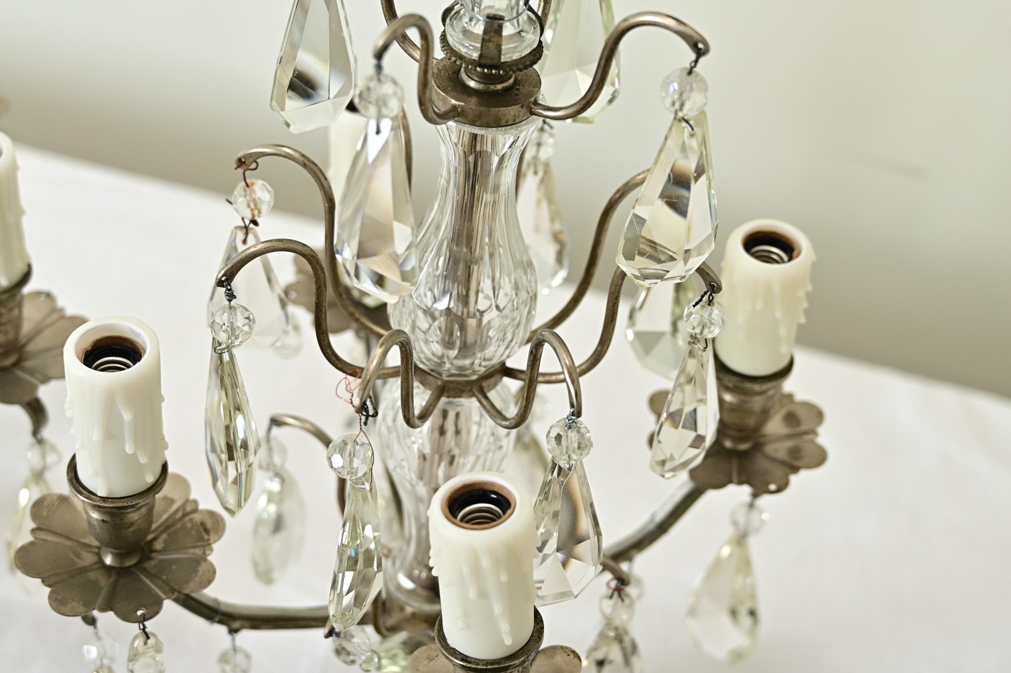 Pareja de Girándolas de Cristal Francesas del Siglo XIX en venta 5