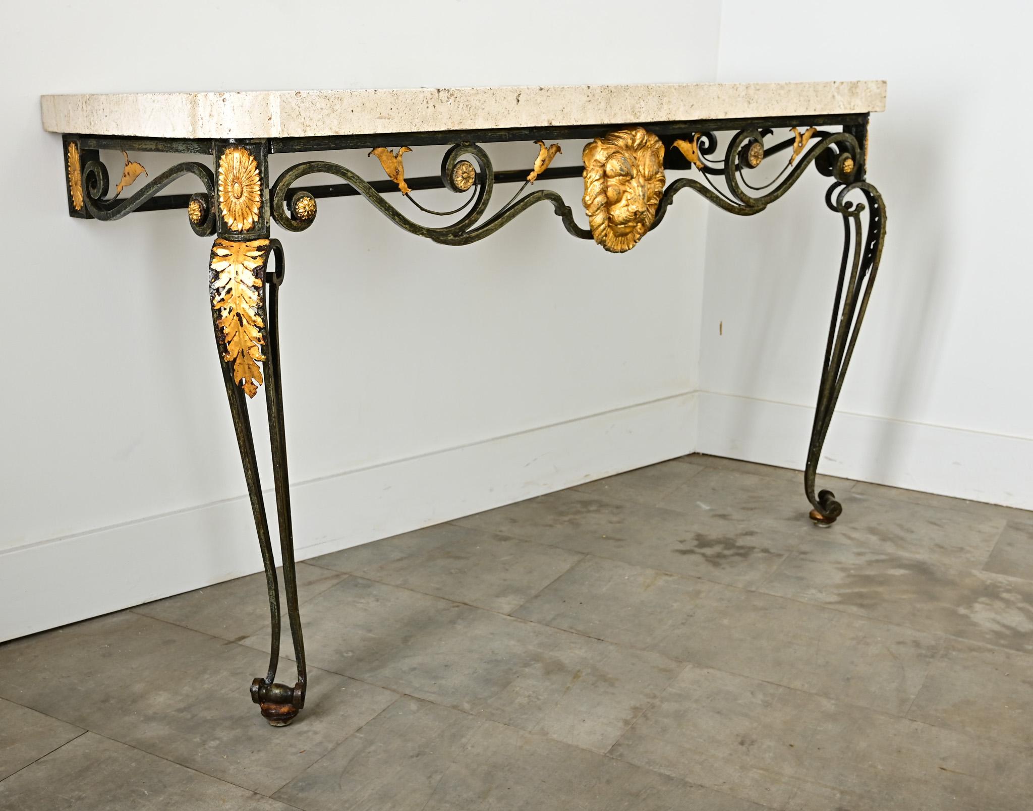 French 19th Century Parcel Gilt Wall-Mounting Iron Console For Sale 4