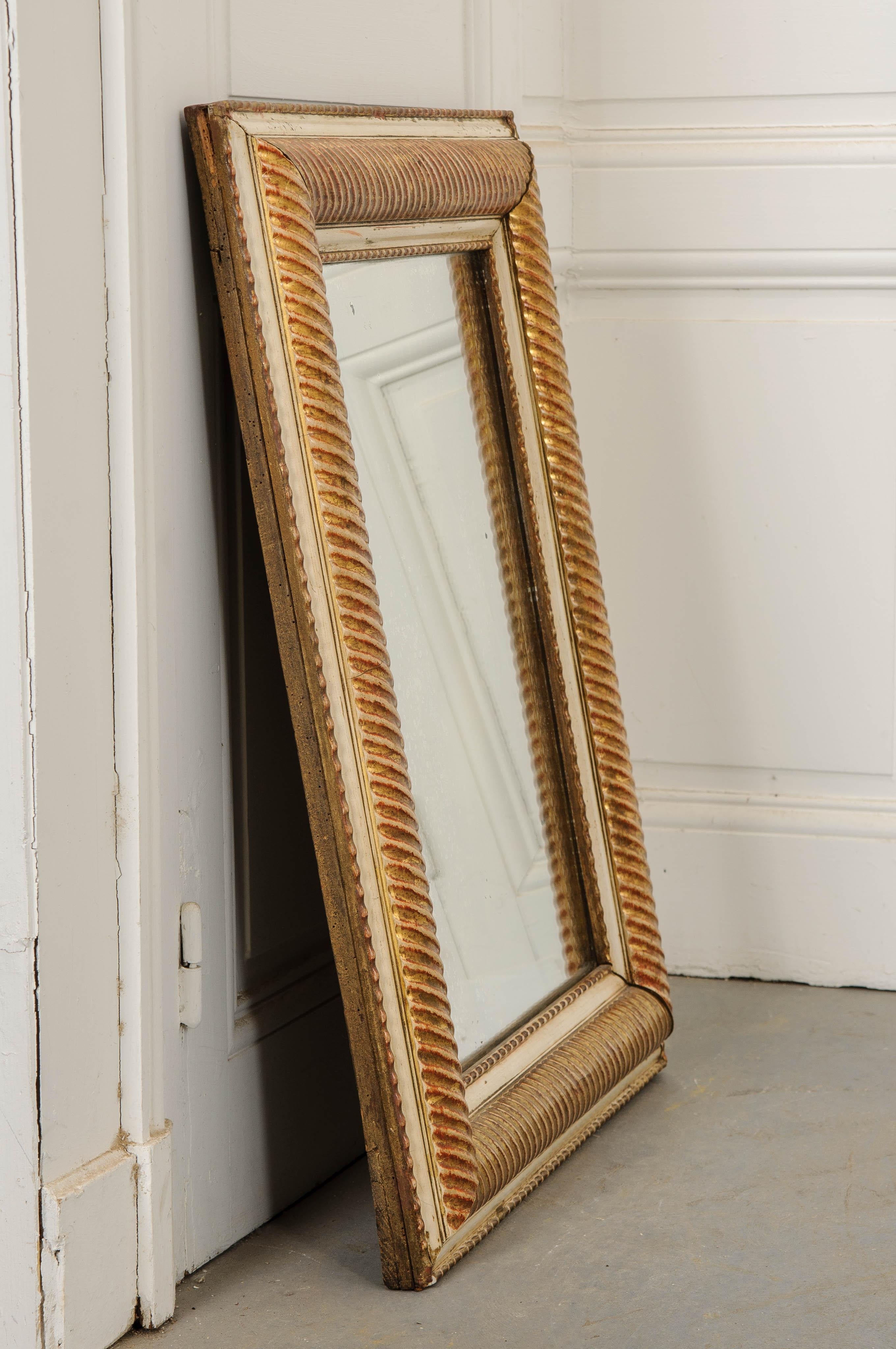 French 19th Century Parcel-Giltwood Mirror In Good Condition For Sale In Baton Rouge, LA