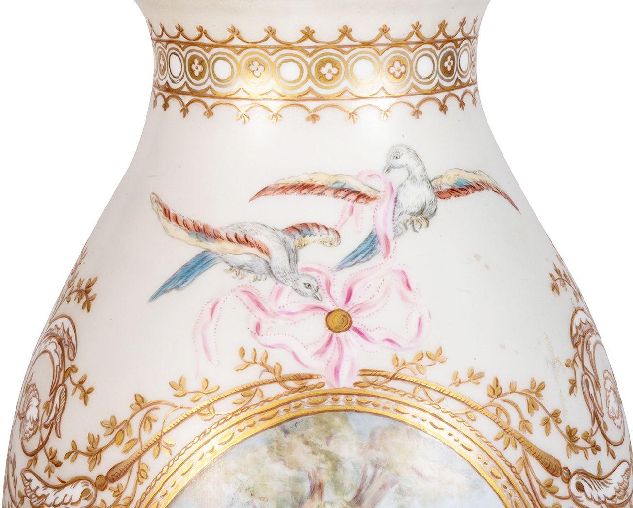 Porcelain French 19th Century Paris ware porcelain Lamp. For Sale