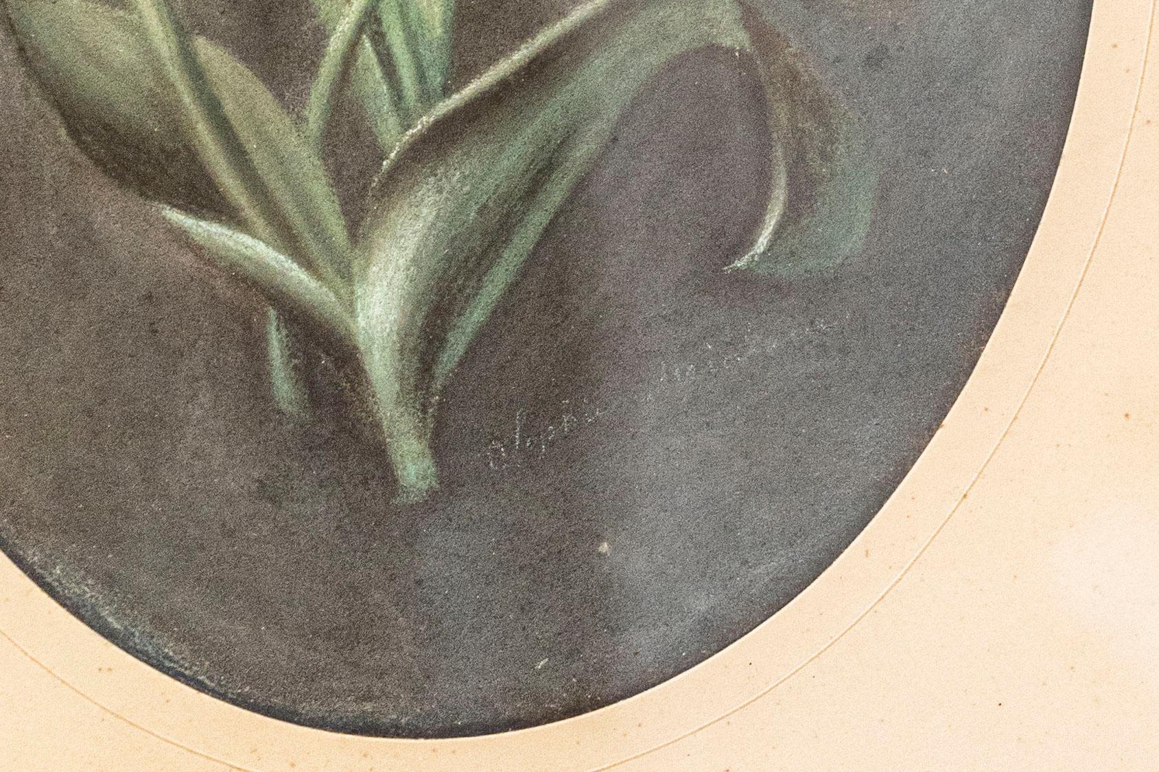 French 19th Century Pastel Still-Life Painting Depicting a Bouquet of Tulips For Sale 2