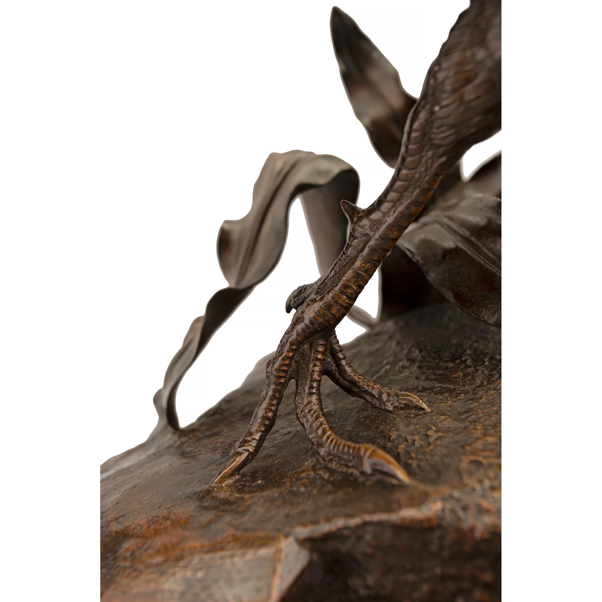 Statua di fagiano in bronzo patinato e ormolu del XIX secolo francese in vendita 1