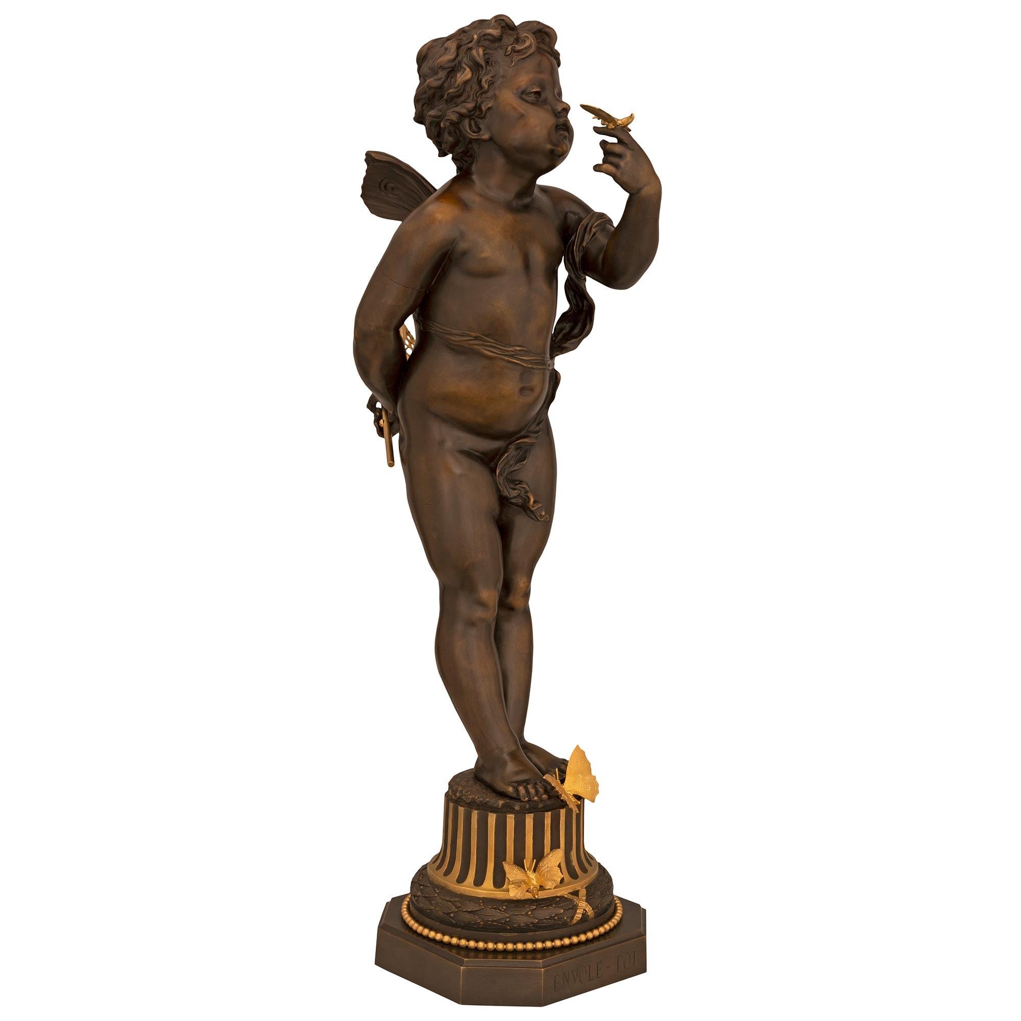 Français Bronze patiné français du 19ème siècle attribué à Fervill Suan en vente