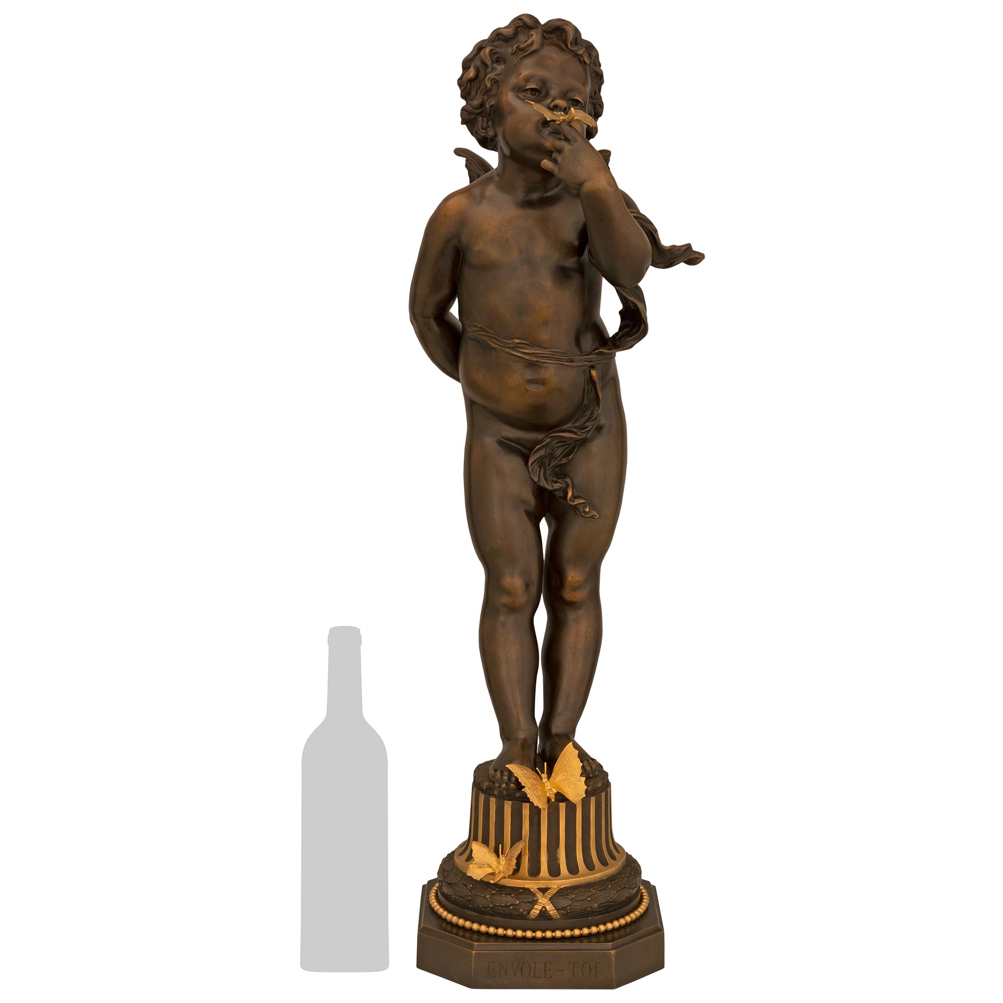 French 19th Century Patinated Bronze Attributed to Fervill Suan For Sale
