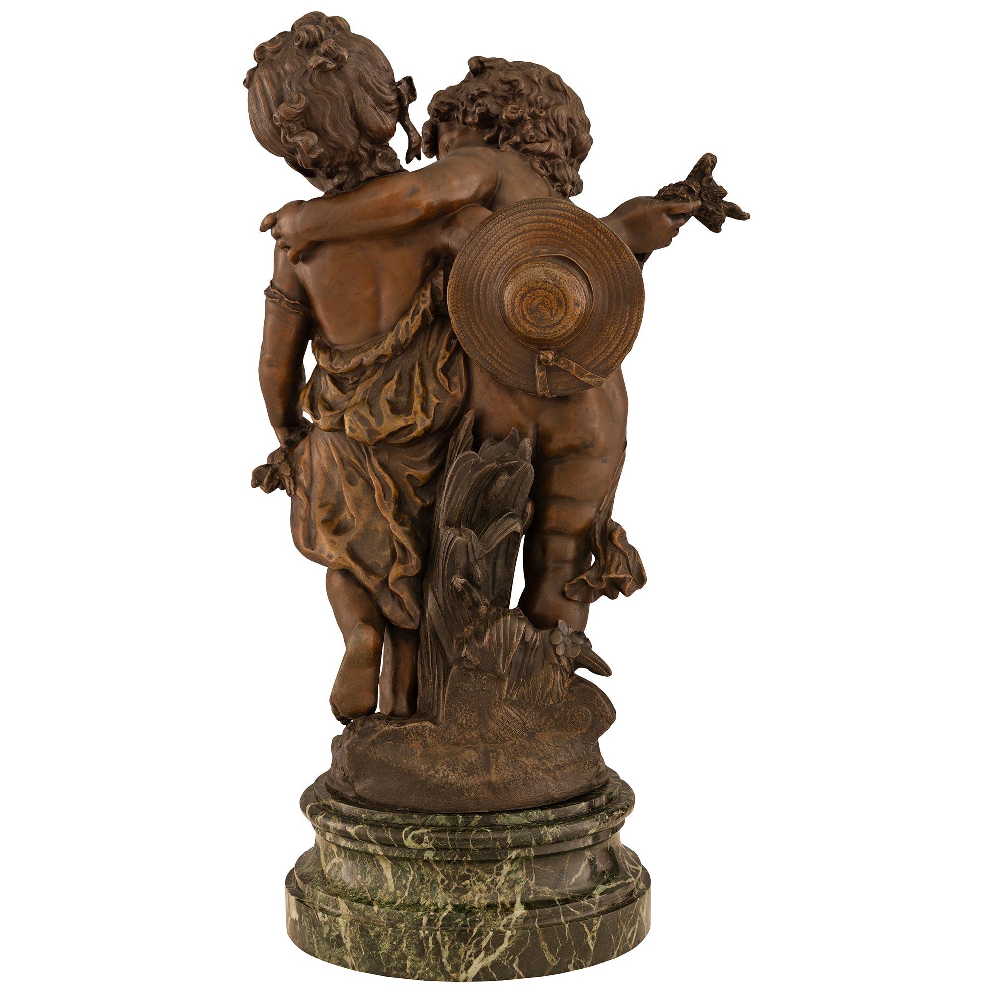 Bronze patiné français du XIXe siècle intitulé « Chemin des Roses » par August Morea en vente 7