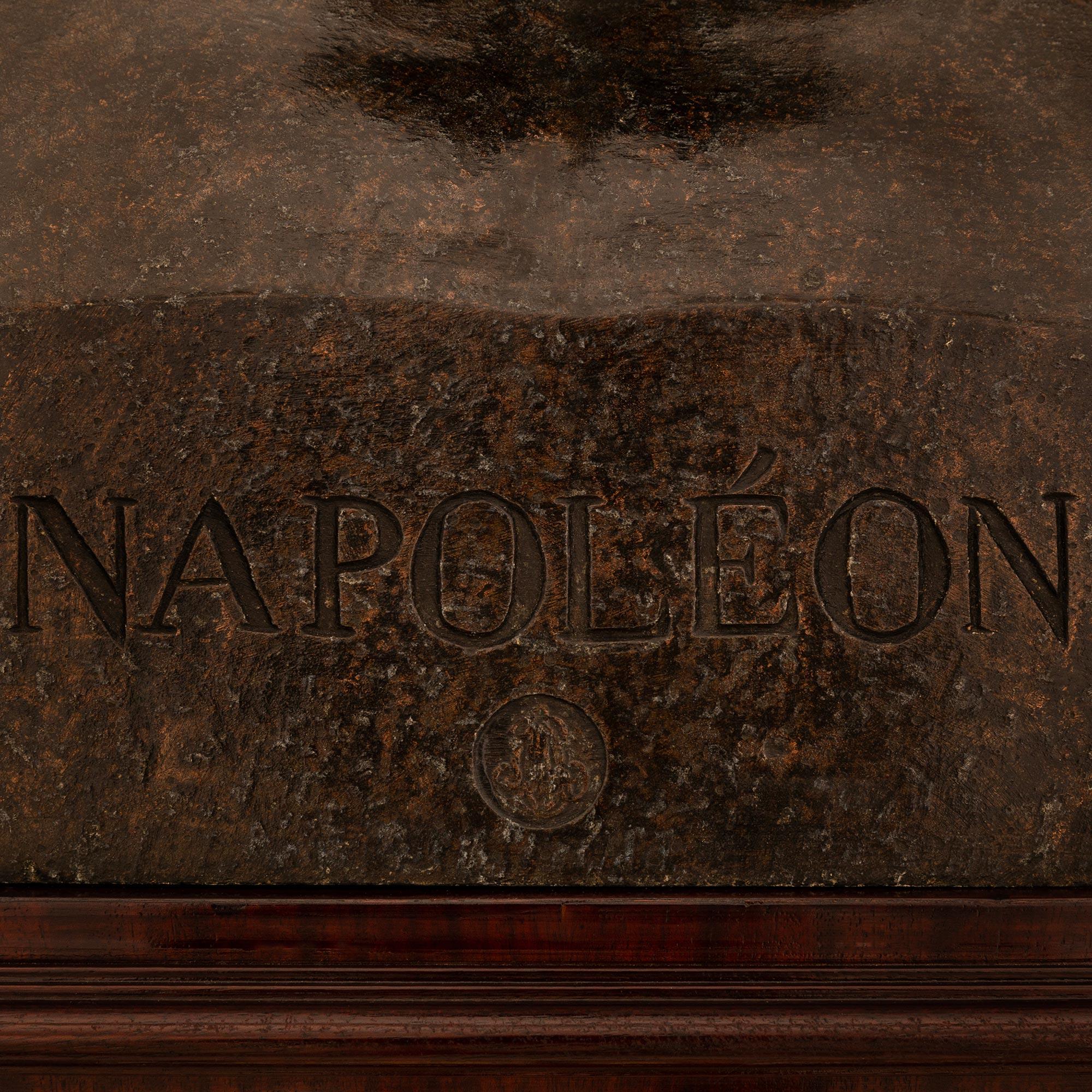 Busto francés de Napoleón en bronce patinado, caoba y ormolu del siglo XIX en venta 1