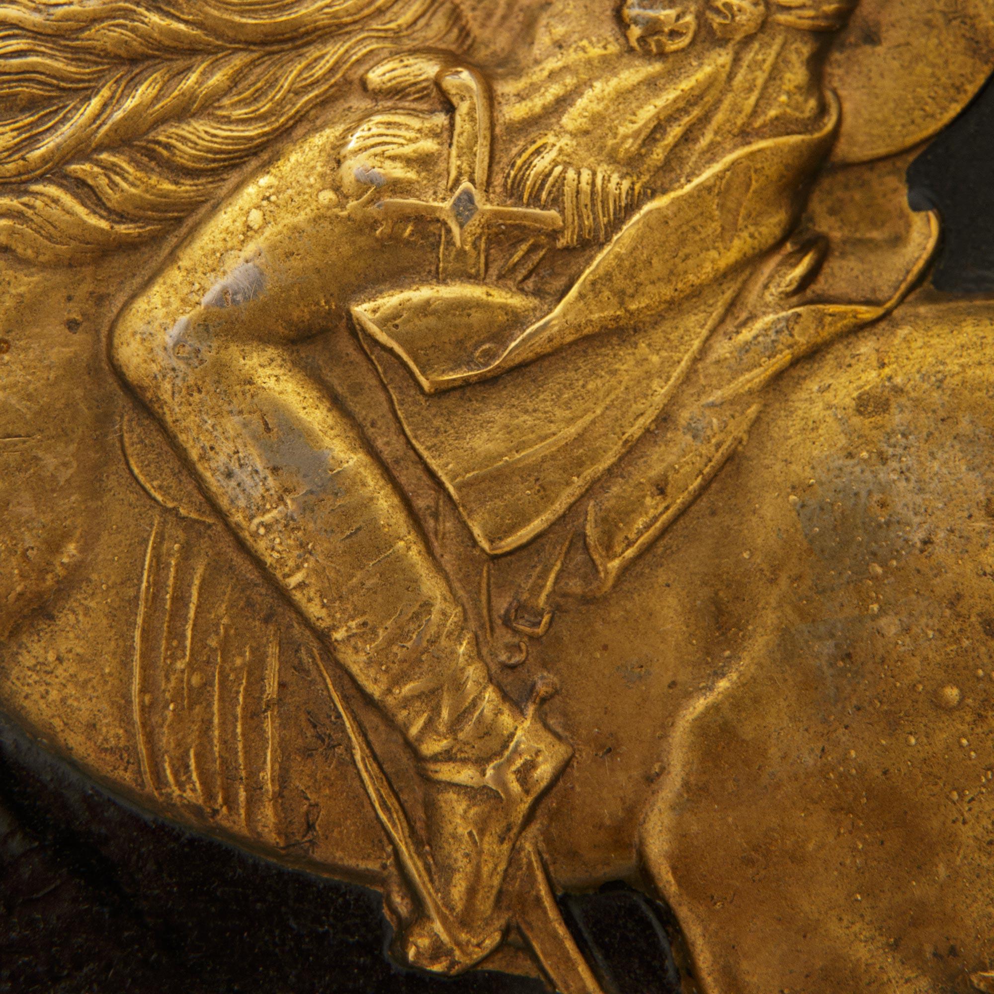 Targa di Napoleone in bronzo patinato, ormolu e Oak, del XIX secolo. in vendita 2