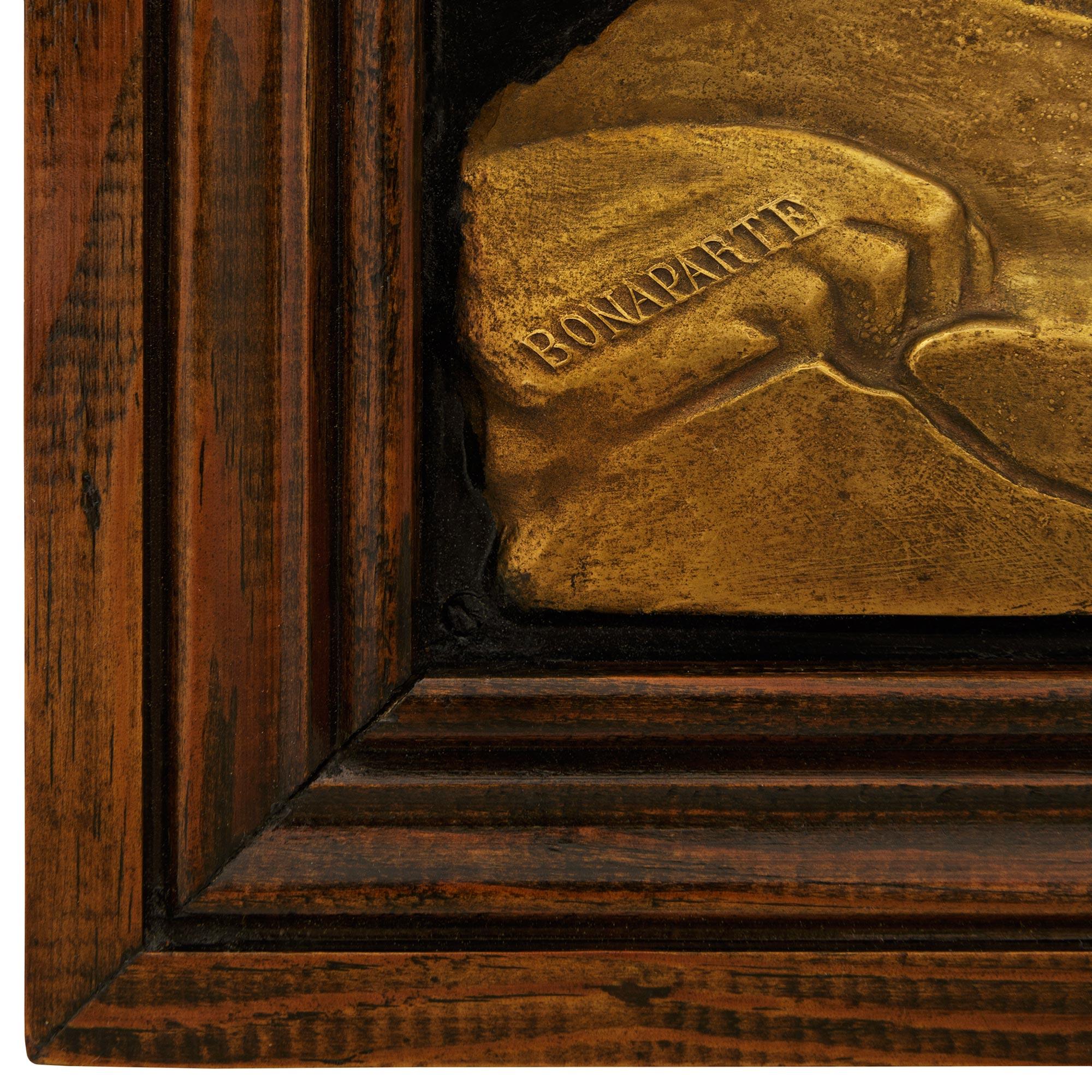 Targa di Napoleone in bronzo patinato, ormolu e Oak, del XIX secolo. in vendita 3