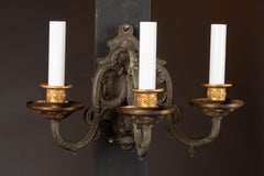 French 19th Century Patinated Bronze Sconces