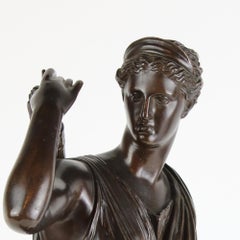 French 19th Century Patinated Bronze Sculpture Copy of Roman Diana of Versailles