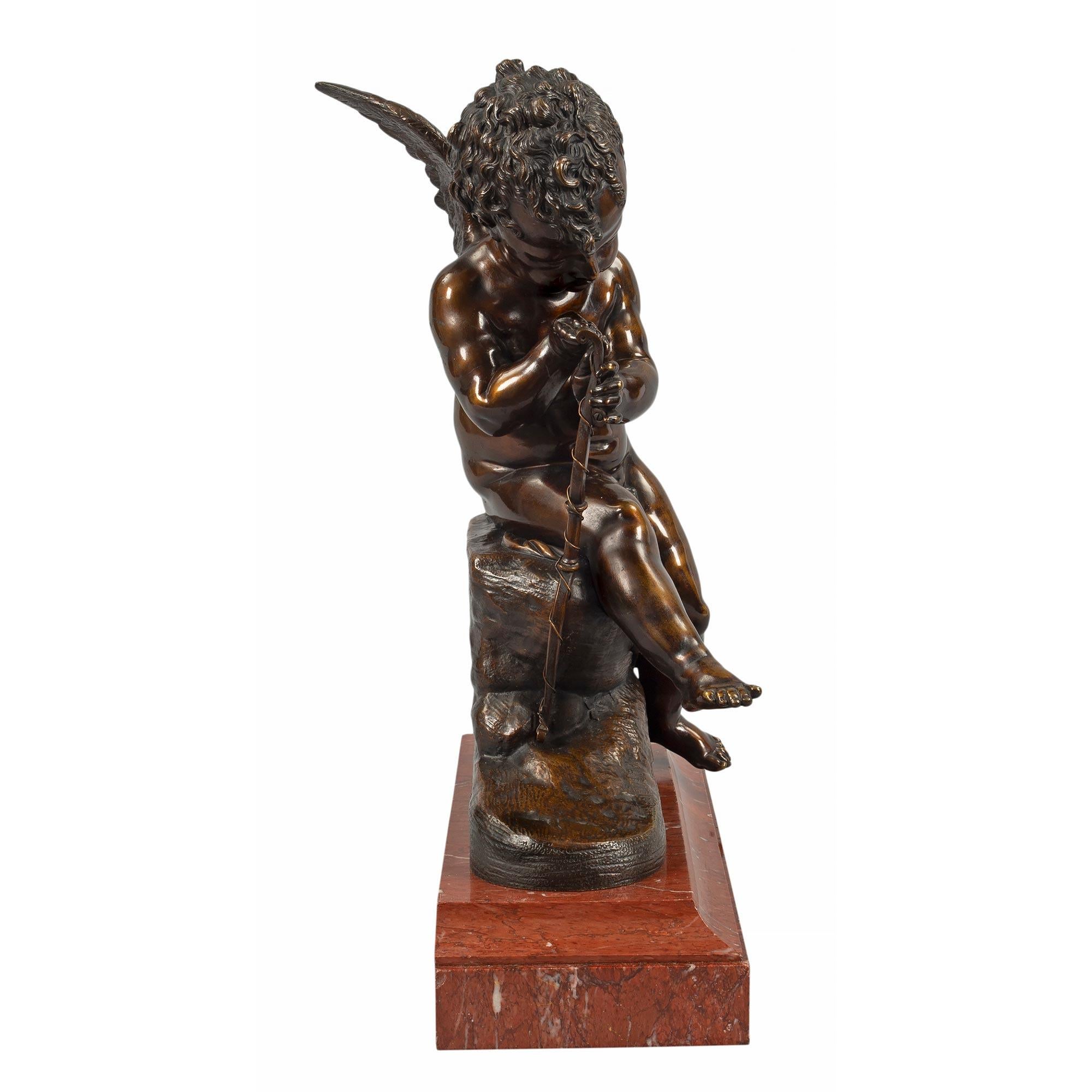 French 19th Century Patinated Bronze Statue, after Charles Gabriel Lemire In Good Condition For Sale In West Palm Beach, FL