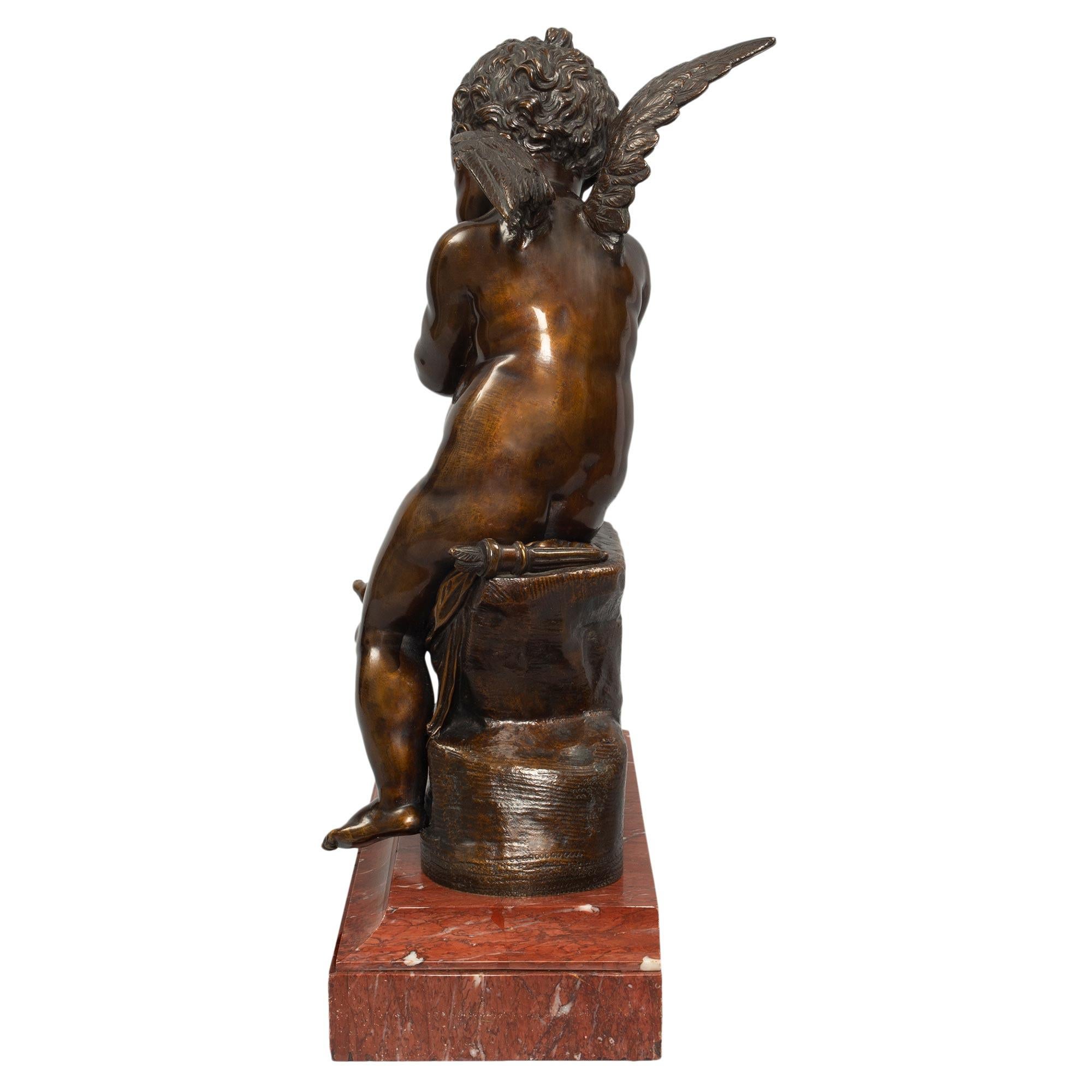 Patiné Statue française du XIXe siècle en bronze patiné, d'après Charles Gabriel Lemire en vente