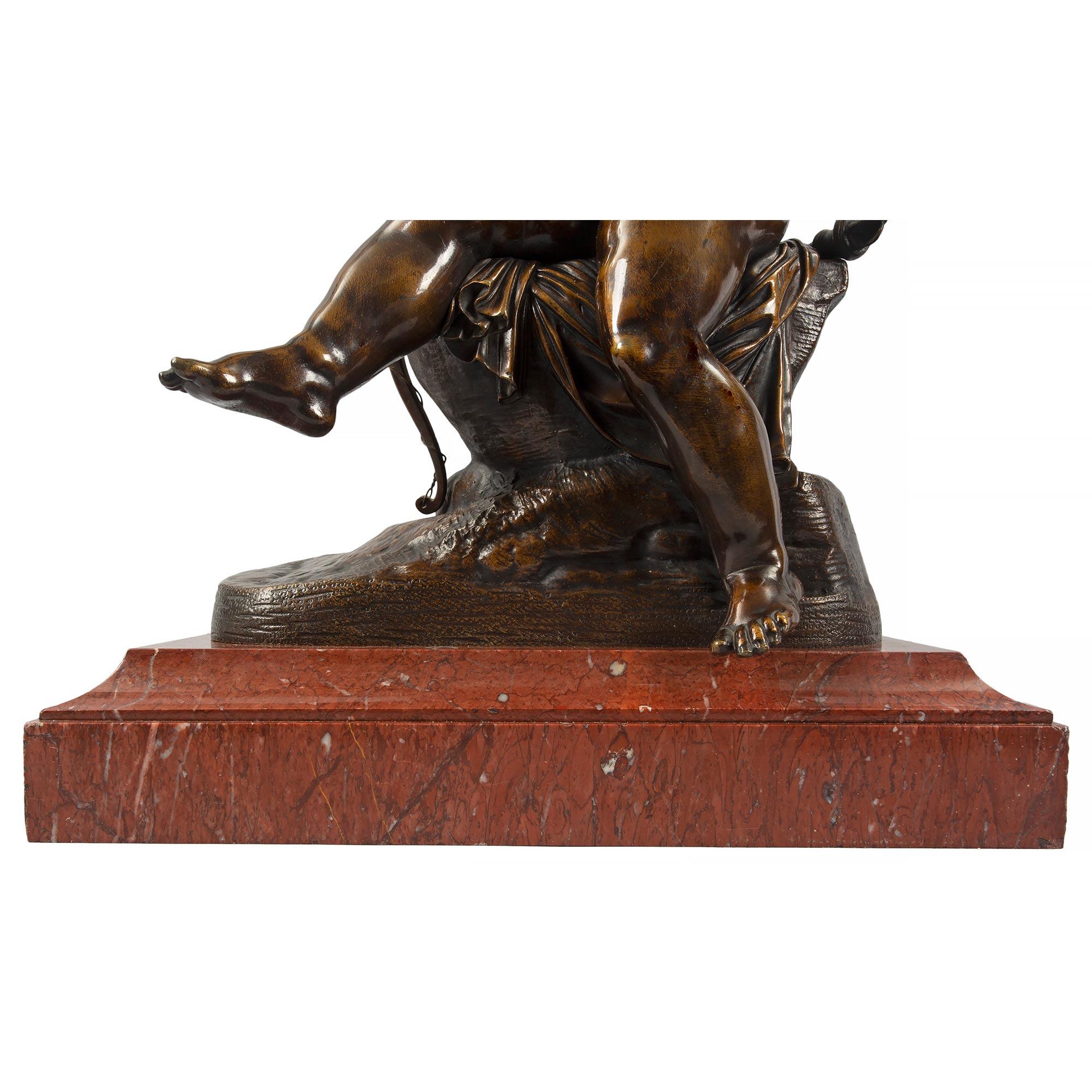 French 19th Century Patinated Bronze Statue, after Charles Gabriel Lemire For Sale 5