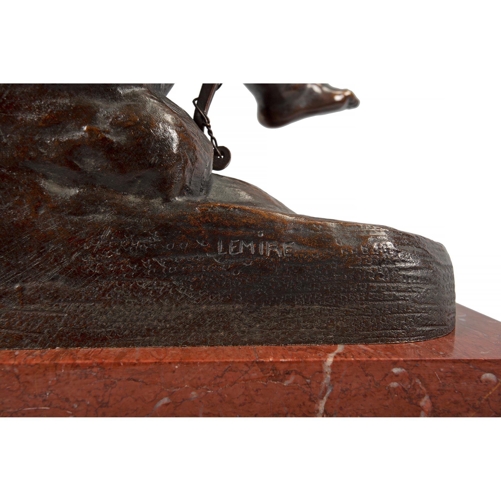 Französische patinierte Bronzestatue des 19. Jahrhunderts, nach Charles Gabriel Lemire im Angebot 5